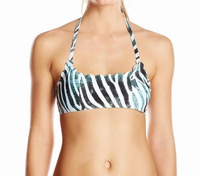Women's Dreamy Reversible Seamless Wave Bikini Top Swimsuit In Blue Multi