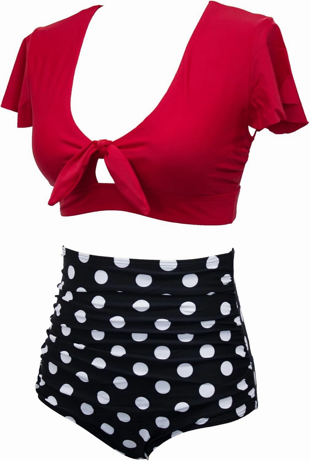Women's Floral Halter High Waist Bikini Swimsuit Floral Printing Bathing Suits 2 Pieces