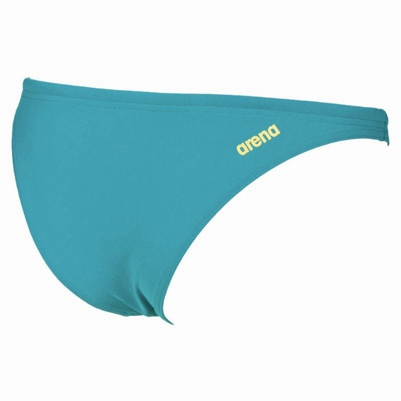 WOMEN'S FREE BRIEF BIKINI BOTTOM - PERSIAN GREEN/YELLOW STAR