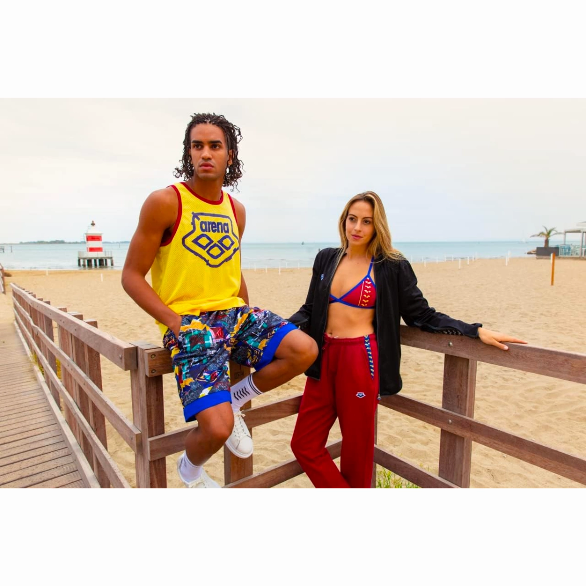 WOMEN'S ICONS LOGO TRIANGLE TOP BIKINI - BURGUNDY/NEON BLUE