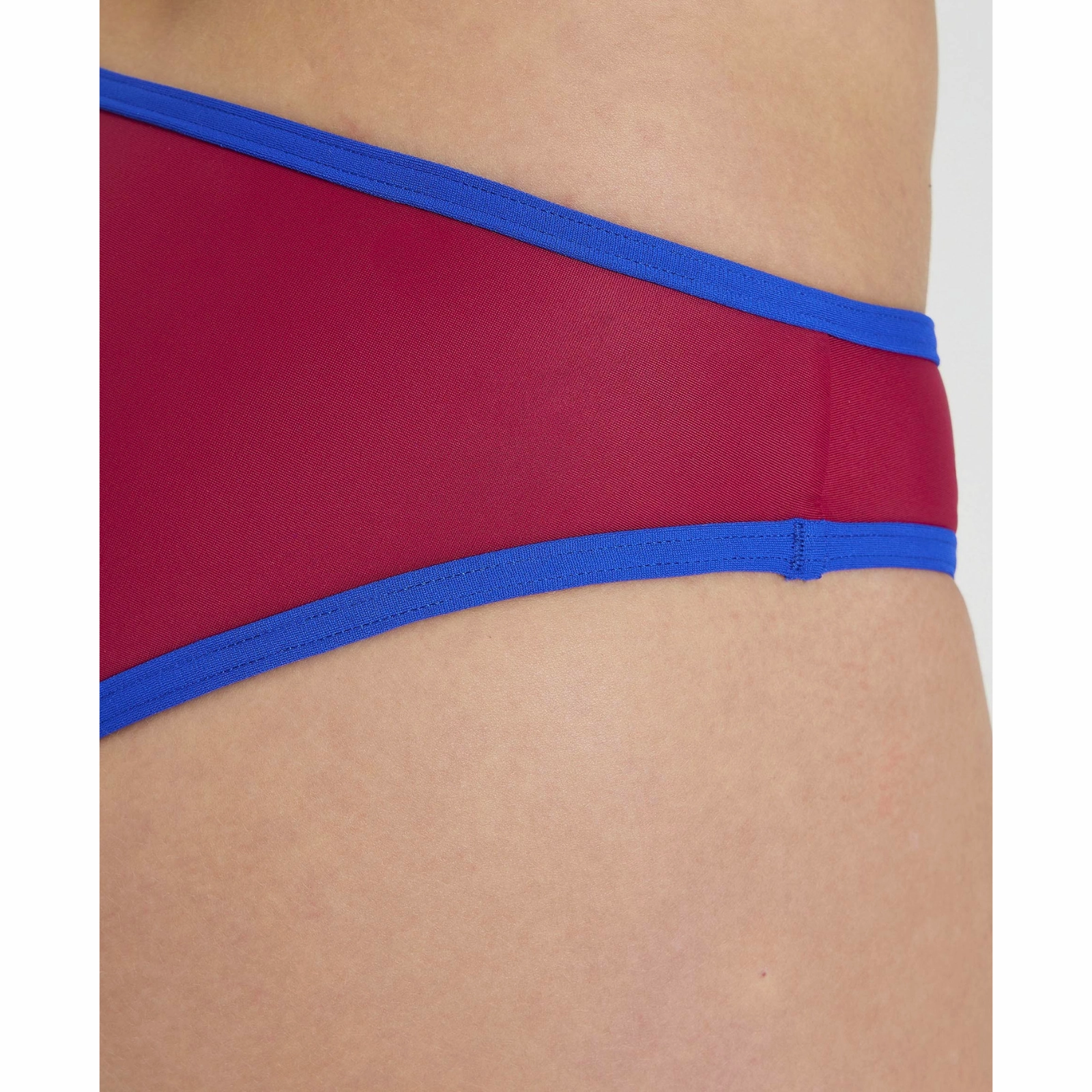 WOMEN'S ICONS LOGO TRIANGLE TOP BIKINI - BURGUNDY/NEON BLUE