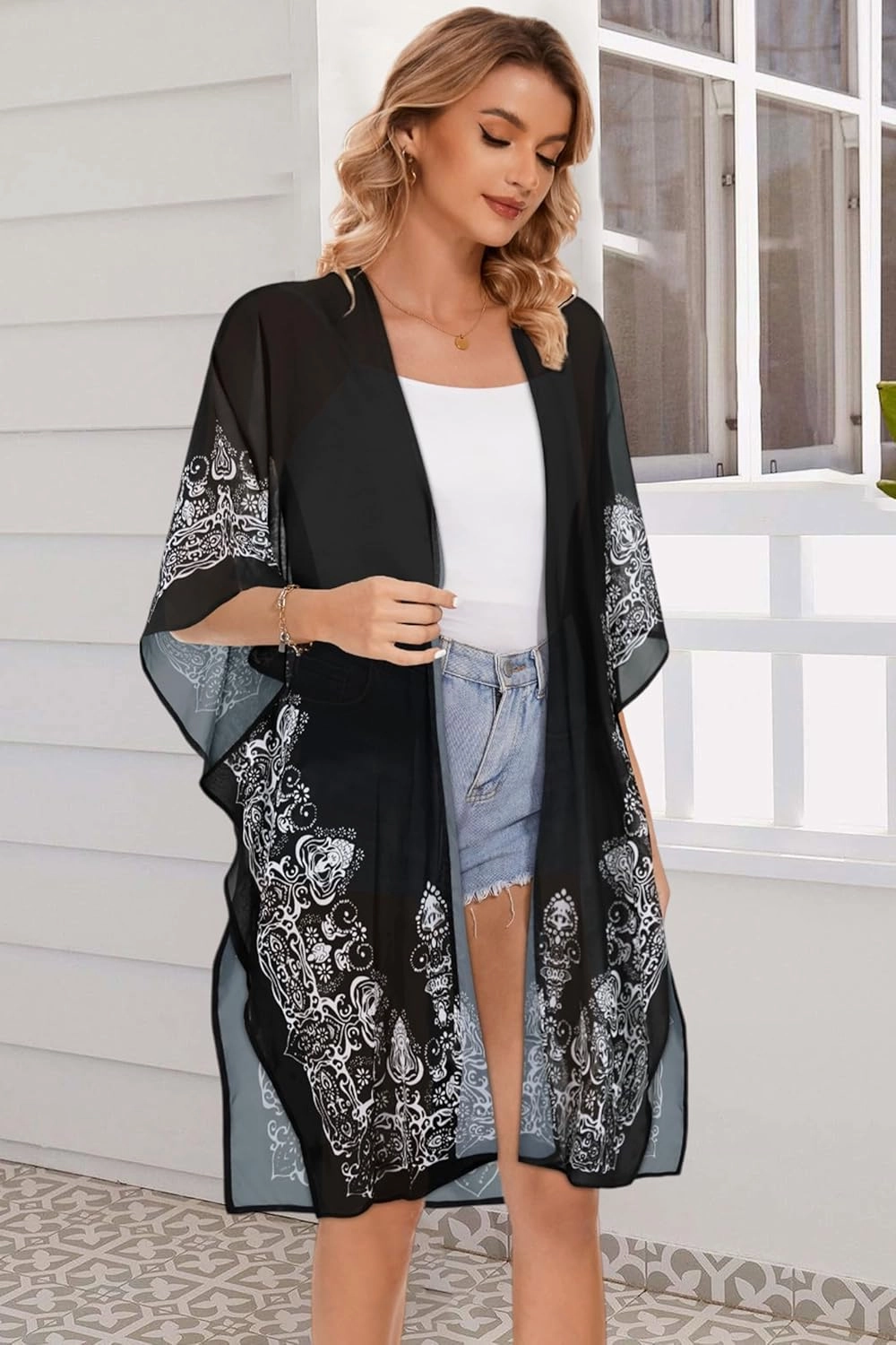 Women's Kimono Beach Cover up for Summer Bathing Suits Cardigans Casual Loose Swimwear
