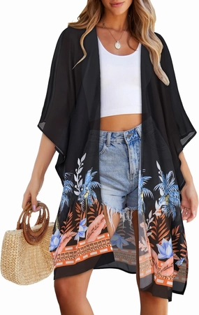 Women's Kimono Swimsuit Coverups Summer Beach Casual Loose Cardigans for Swimwear