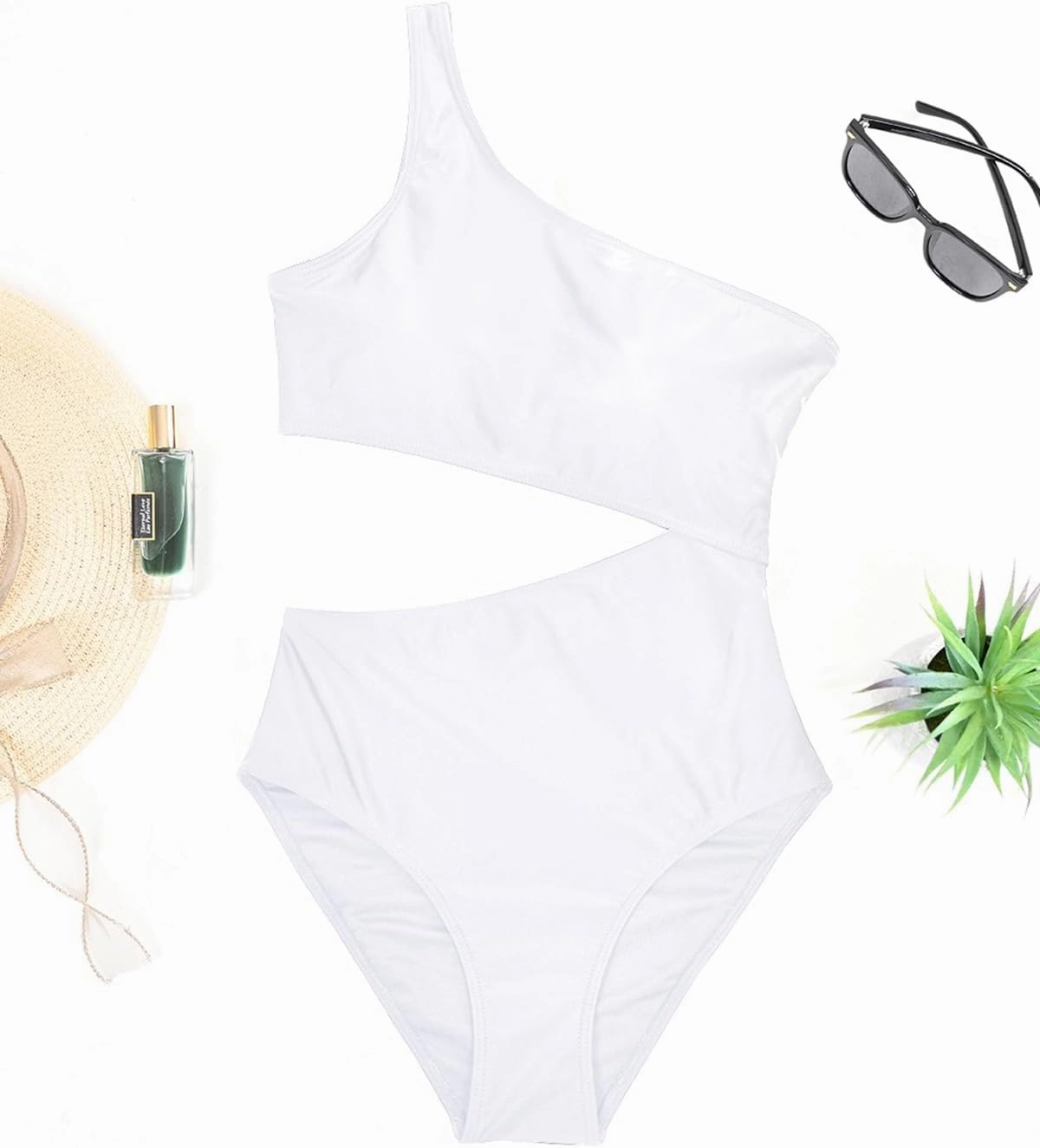 Women's One Piece Swimsuit- One Shoulder Bathing Suit Cutout Tummy Control Swimwear