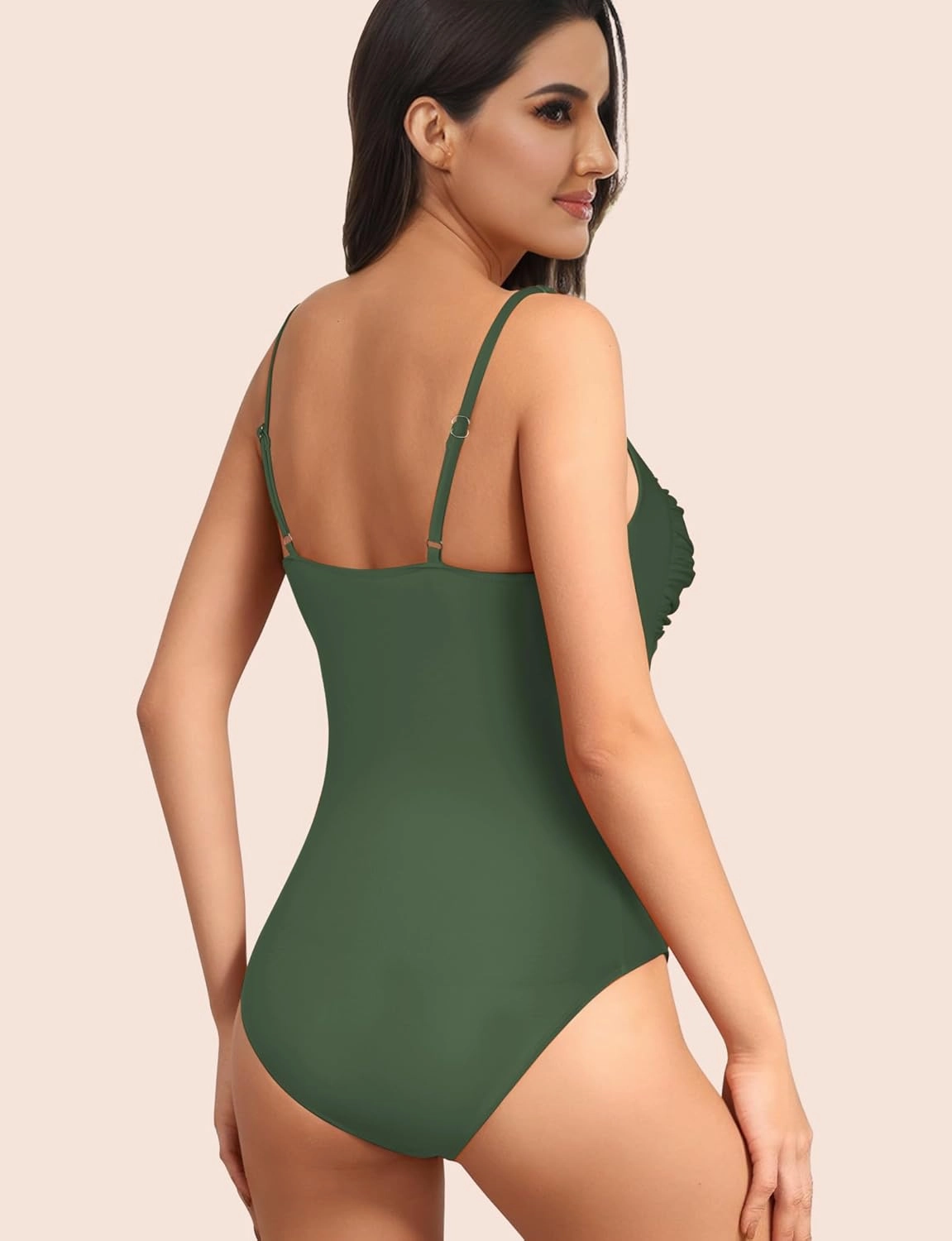 Women's One Piece Swimsuits Tummy Control Bathing Suits for Women Criss Cross Ruched Push Up Vintage Retro Swimwear
