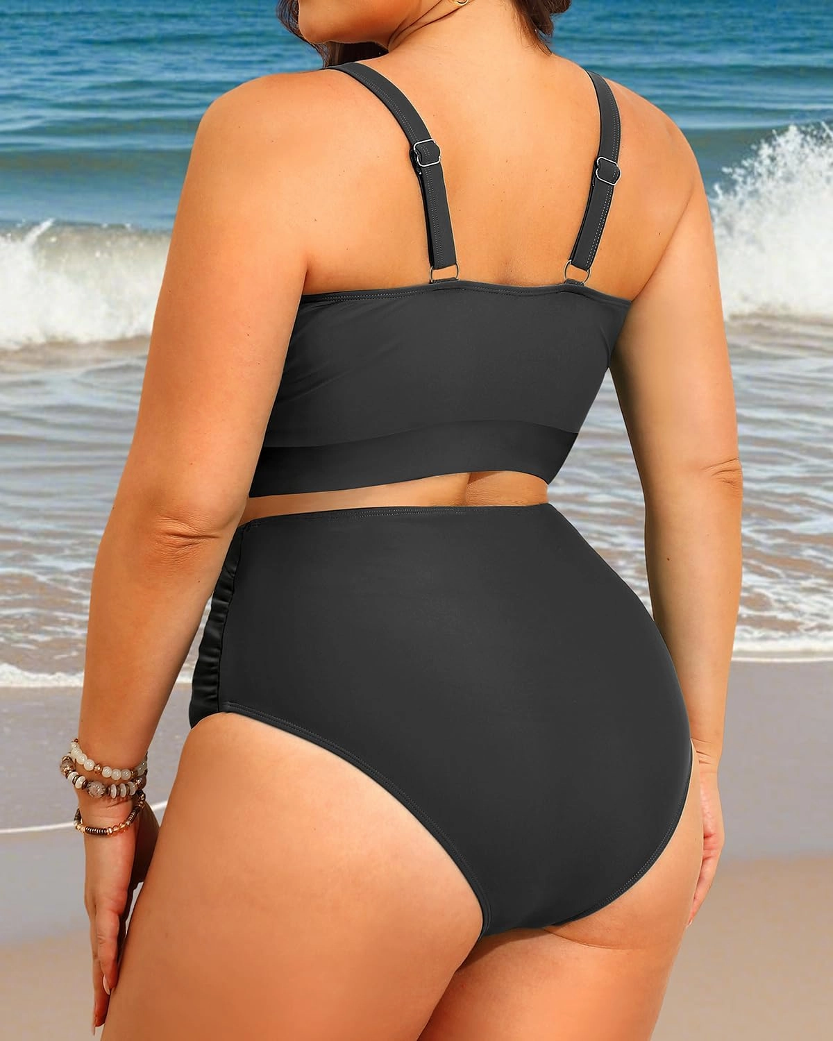 Women's Plus Size High Waisted Bikini - Two Piece Swimsuit Tummy Control Bathing Suit 2025 Twist Swimwear