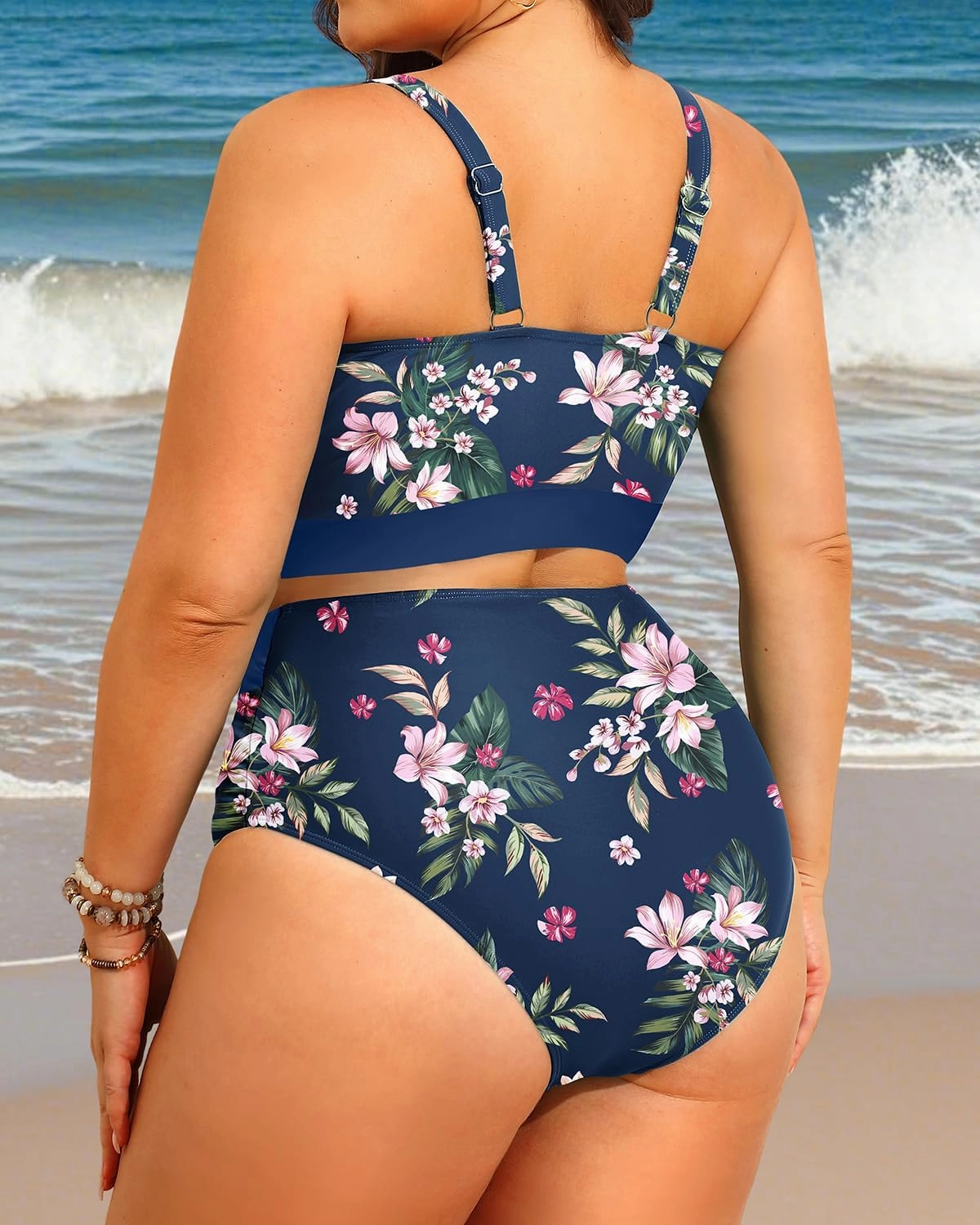 Women's Plus Size High Waisted Bikini - Two Piece Swimsuit Tummy Control Bathing Suit 2025 Twist Swimwear