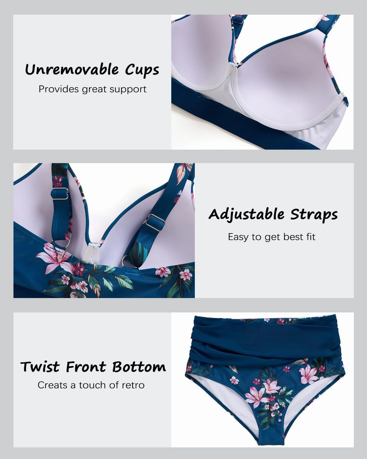 Women's Plus Size High Waisted Bikini - Two Piece Swimsuit Tummy Control Bathing Suit 2025 Twist Swimwear