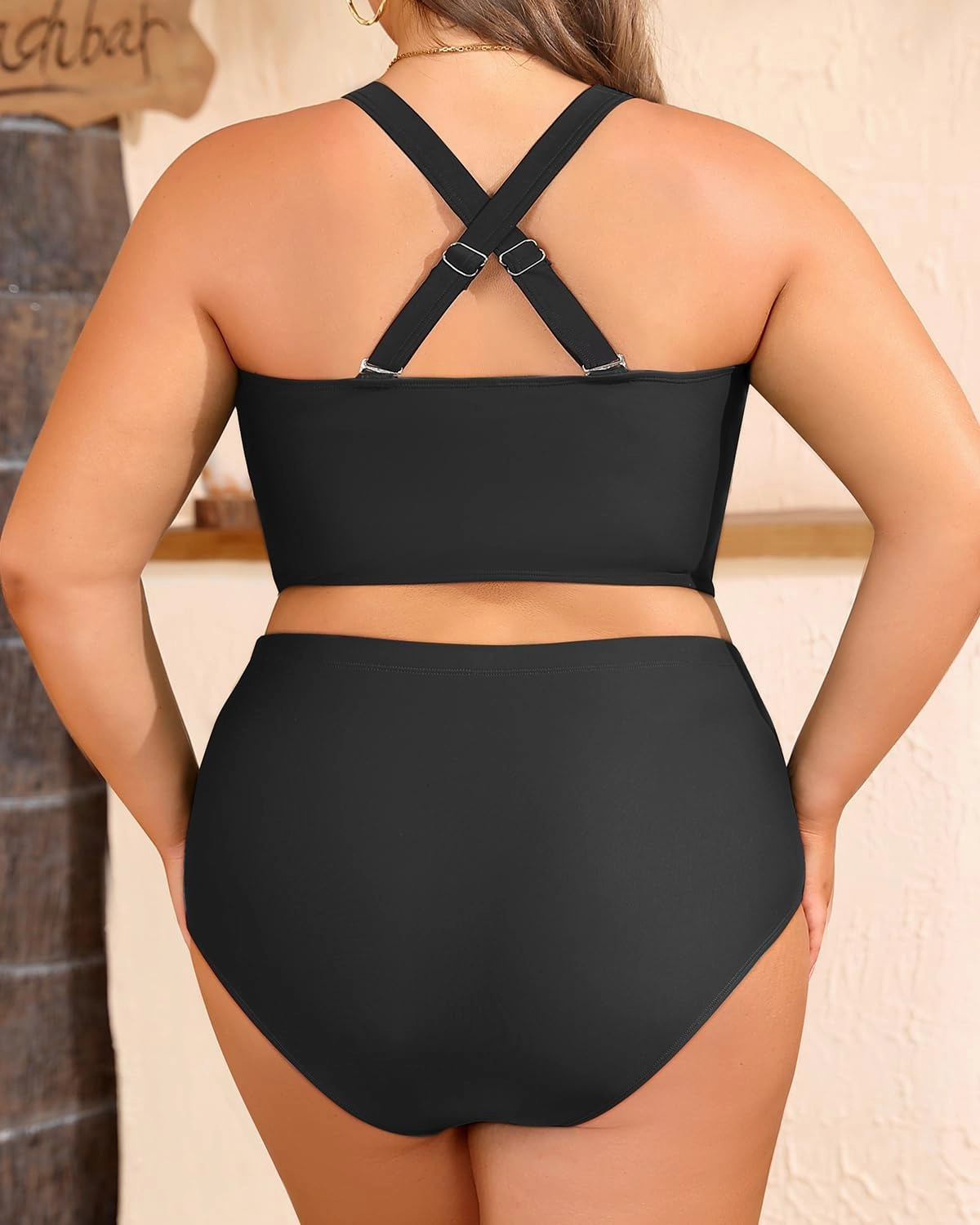 Women's Plus Size Two Piece Swimsuits - High Waisted Bikini Tummy Control Bathing Suits 2025 Twist Knot Swimwear