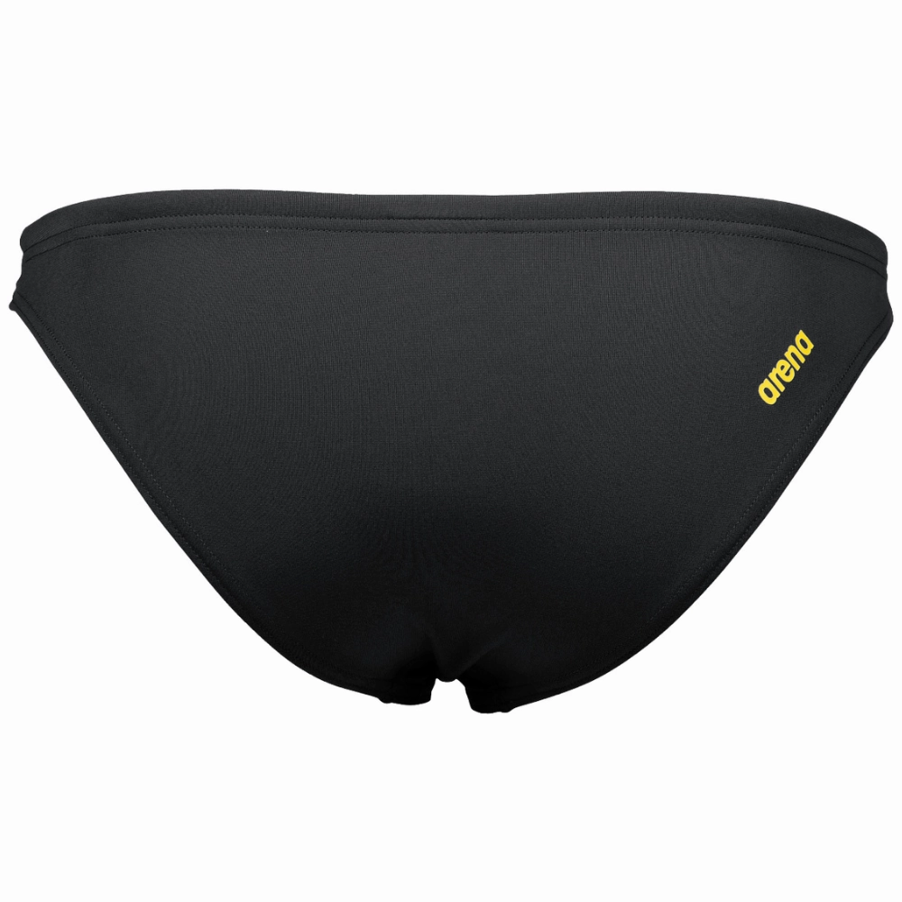 WOMEN'S REAL BRIEF BIKINI BOTTOM - BLACK/YELLOW STAR