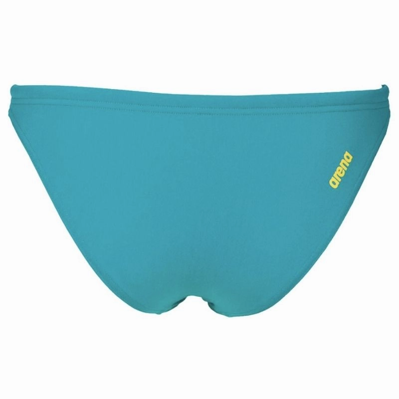 WOMEN'S REAL BRIEF BIKINI BOTTOM - PERSIAN GREEN/YELLOW STAR