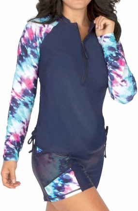 Women's Spf 50 Swim Top In Navy