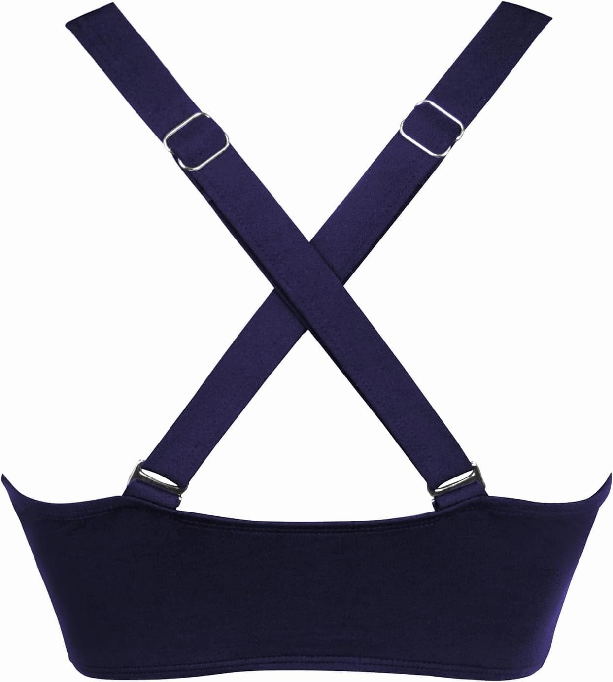 Women's Sporty Adjustable Wide Straps Bikini Top Large Bust Criss Cross Back Supportive Swimsuit Tops Only