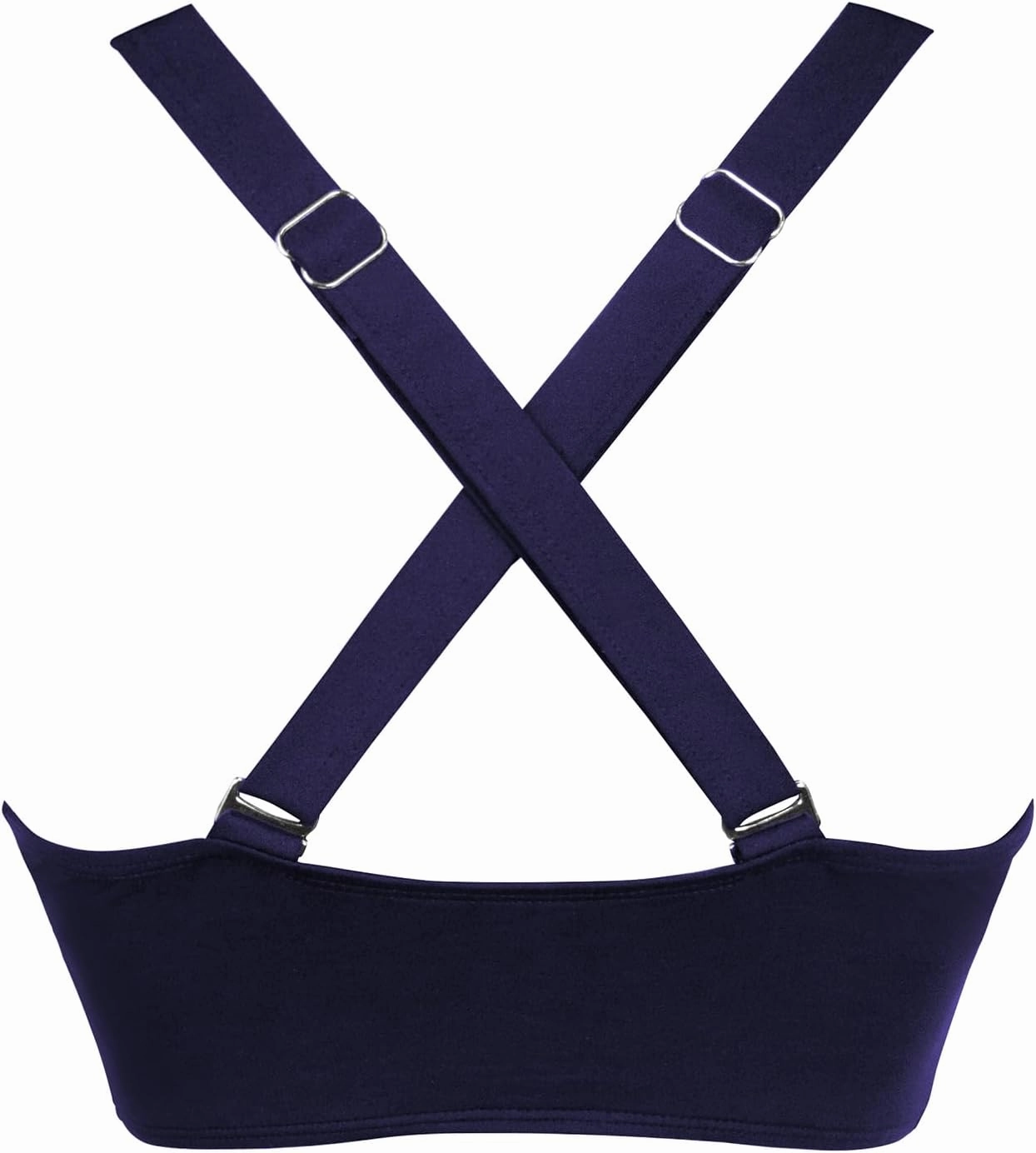 Women's Sporty Adjustable Wide Straps Bikini Top Large Bust Criss Cross Back Supportive Swimsuit Tops Only