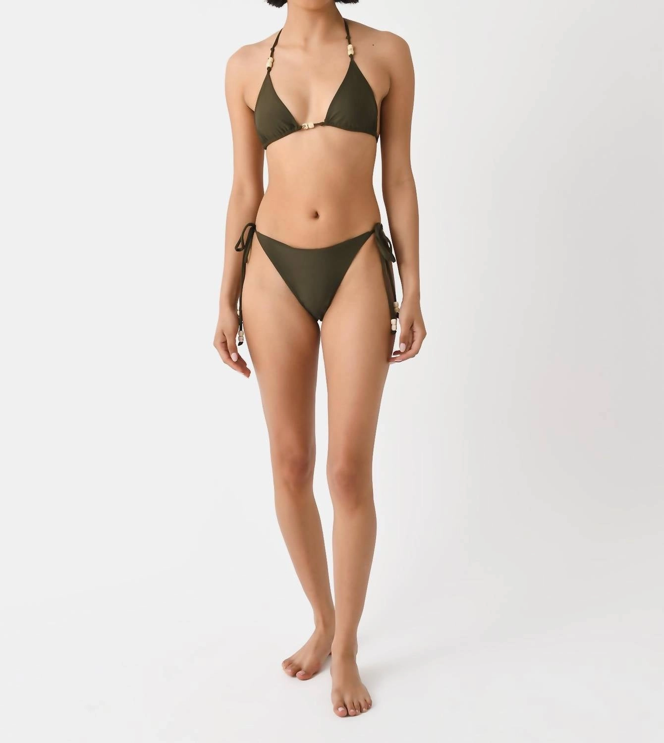 Women's Uma Bikini Top In Khaki
