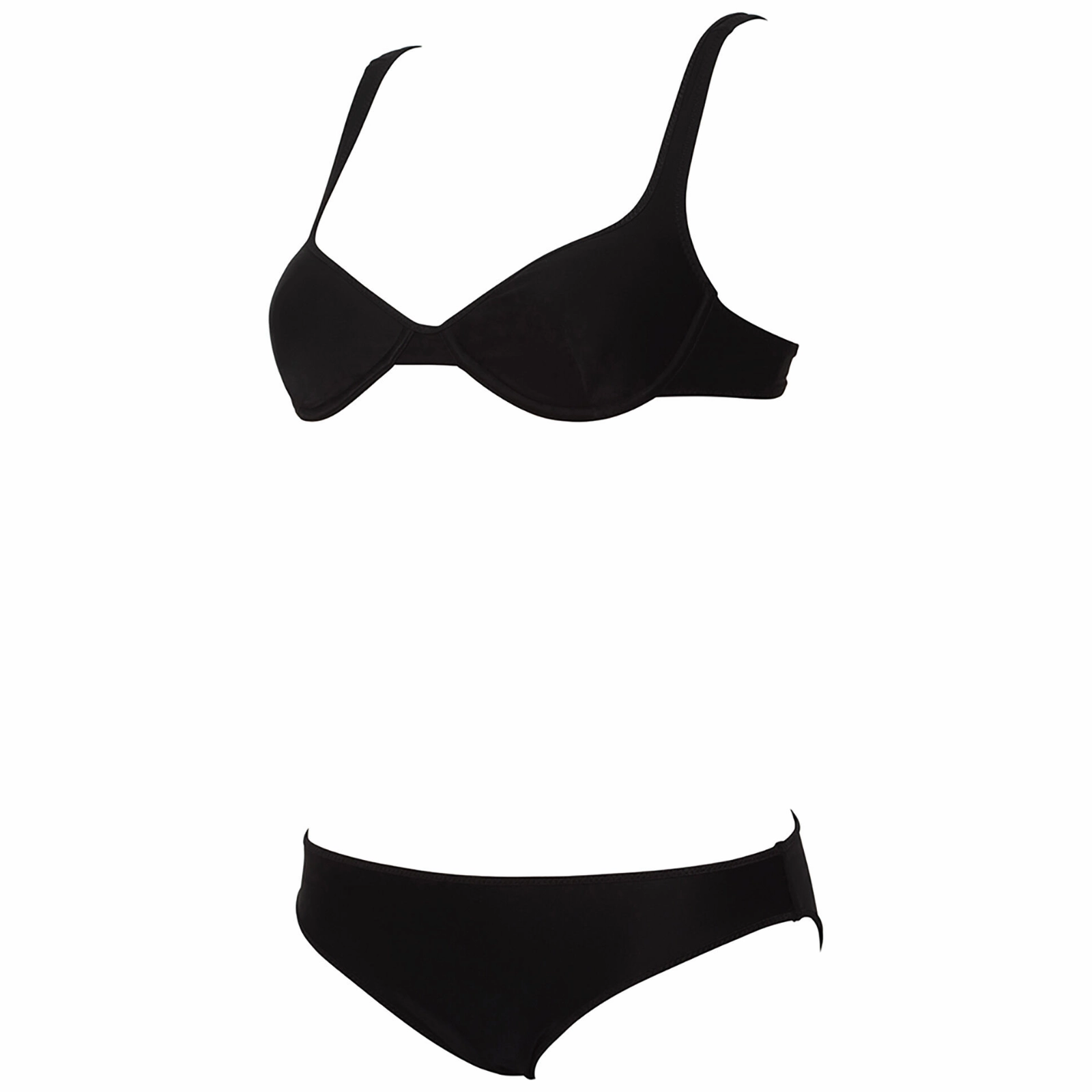 WOMEN'S WIRE BIKINI SOLID - BLACK/BLACK