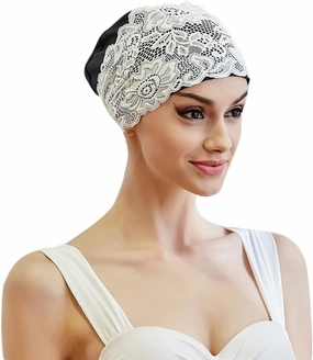 Women Swimming Cap Swim Cap for Girl Ladies Extra Large Swim Cap Bathing Cap Elastic Bath Cap Vintage Swim Cap Long Short Hair Lace Flower Beach Hat Swim Cap Cover Ear Hair Dry Swim Cap No Waterproof