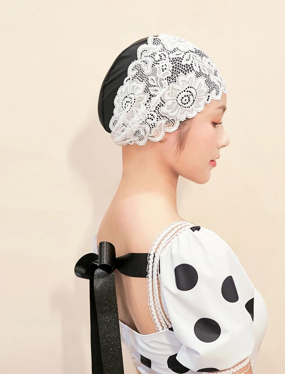 Women Swimming Cap Waterproof Bathing Turban Keep Girls Hair Dry Silicone Anti-Slip Elastic Comfortable Elegant Swim Hat Wrap