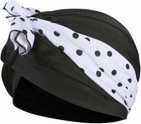 Women Turban Swim Caps Fabric Swim Swimming Caps for Long Hair Nylon Cloth Pleated Elastic Comfort Bathing Cap Swimming Hats Keep Hairstyle Unchanged Beanie Cap Ear Protection Non-Waterproof