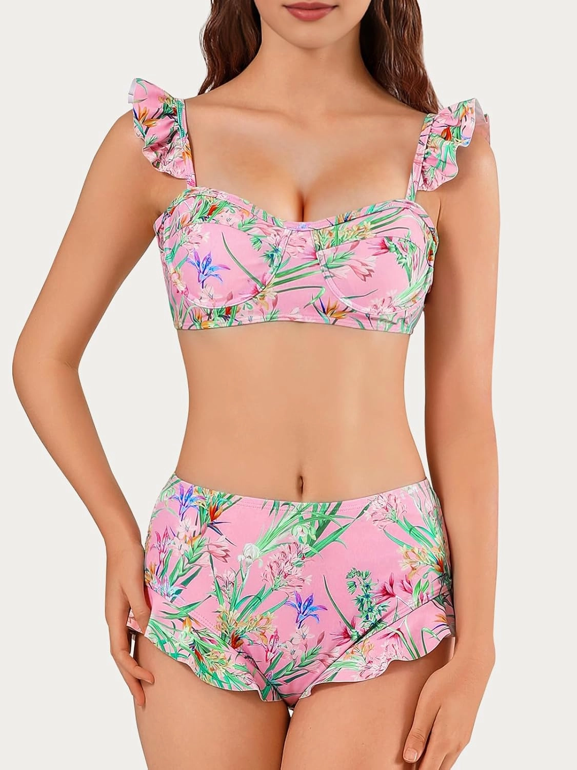 Womens 3 Piece Swimsuits with Cover Up 3 Pieces Bikini Set with Sarong High Waisted Bikini with Beach Cover Up Set