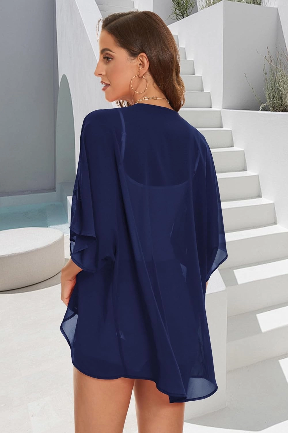 Womens Kimono Beach Cover Up Chiffon Cardigan Floral Tops Loose Capes