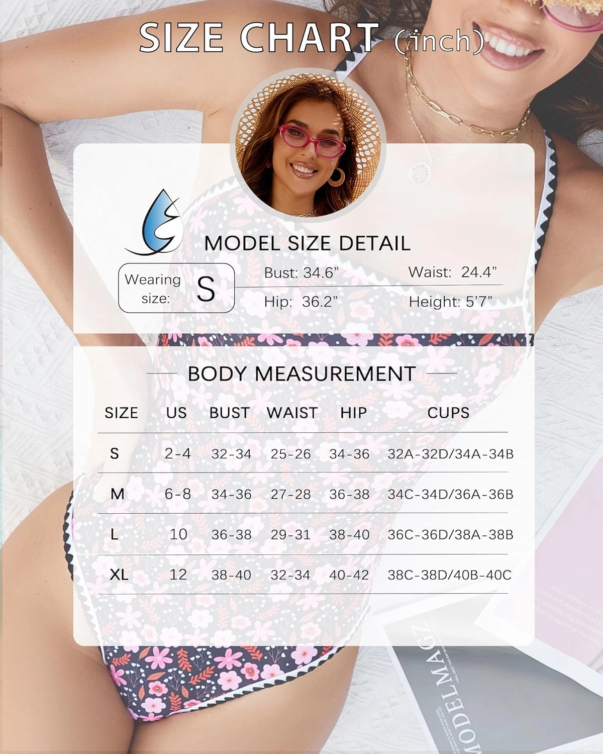 Womens One Piece Swimsuit Tummy Control Modest Bathing Suit Teen Girls Swim Suit Cute Floral Swimwear