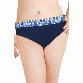 Womens Printed Foldover Swim Bottom Separates