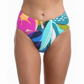 Womens Printed High-Waist Swim Bottom Separates