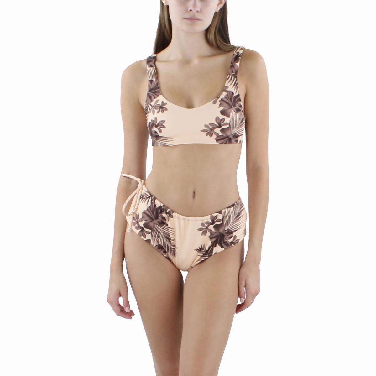 Womens Printed Side Tie Swim Bottom Separates