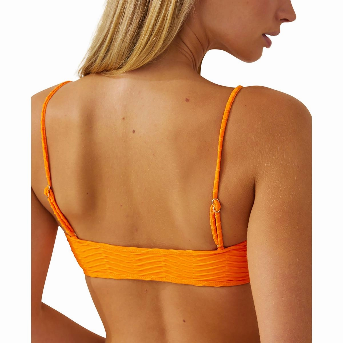 Womens Textured Removable Padding Bikini Swim top