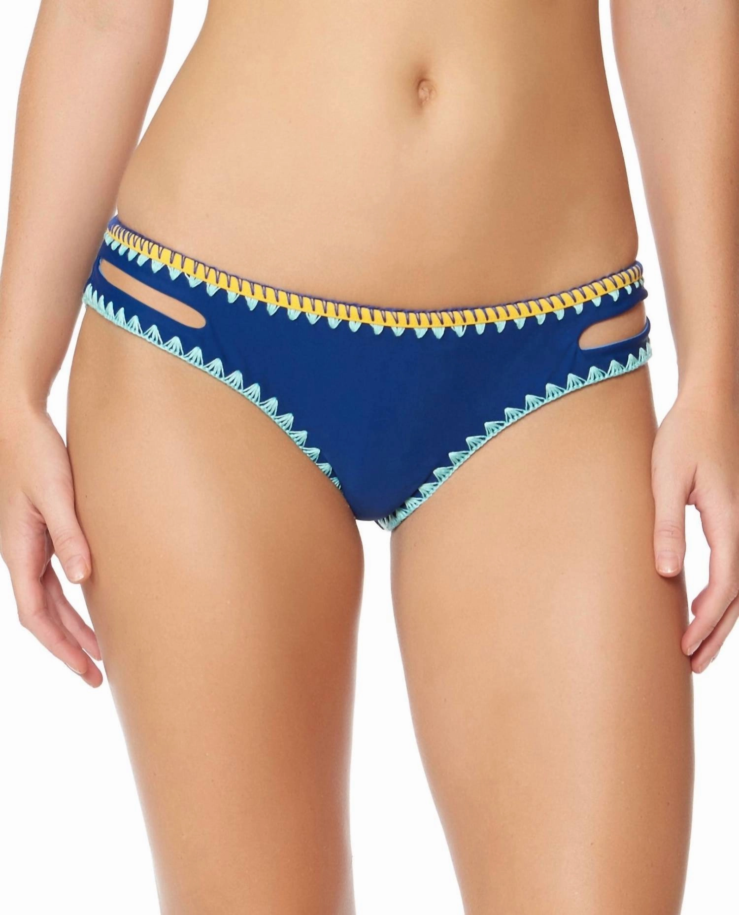 Woodstock Reversible Hipster Bikini Bottom In Marine And Peri