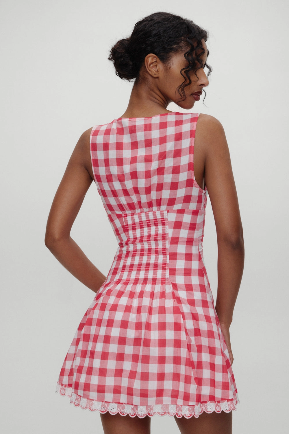 x BELLA HADID Farm Gingham Mini Dress - Malibu Picnic