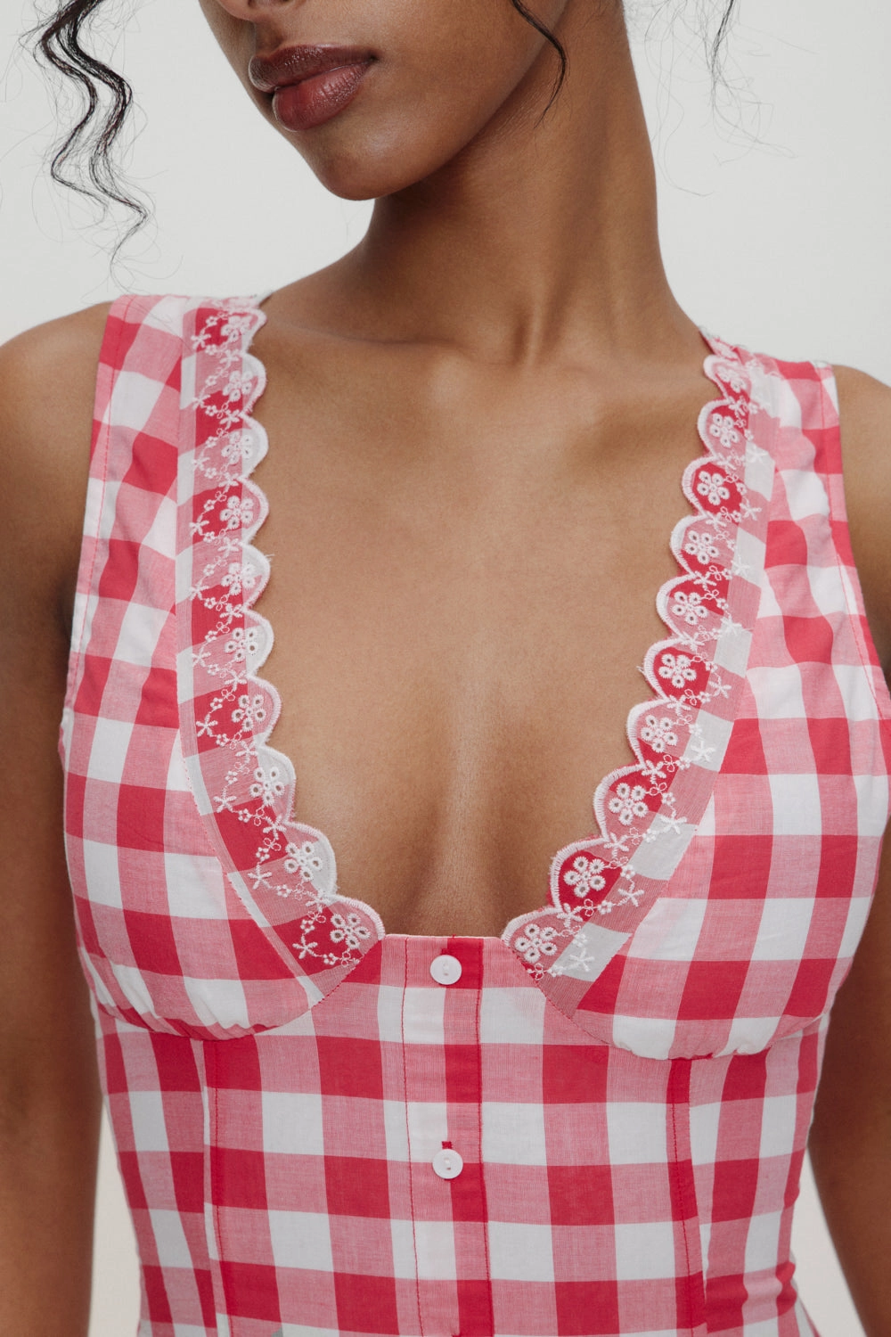 x BELLA HADID Farm Gingham Mini Dress - Malibu Picnic