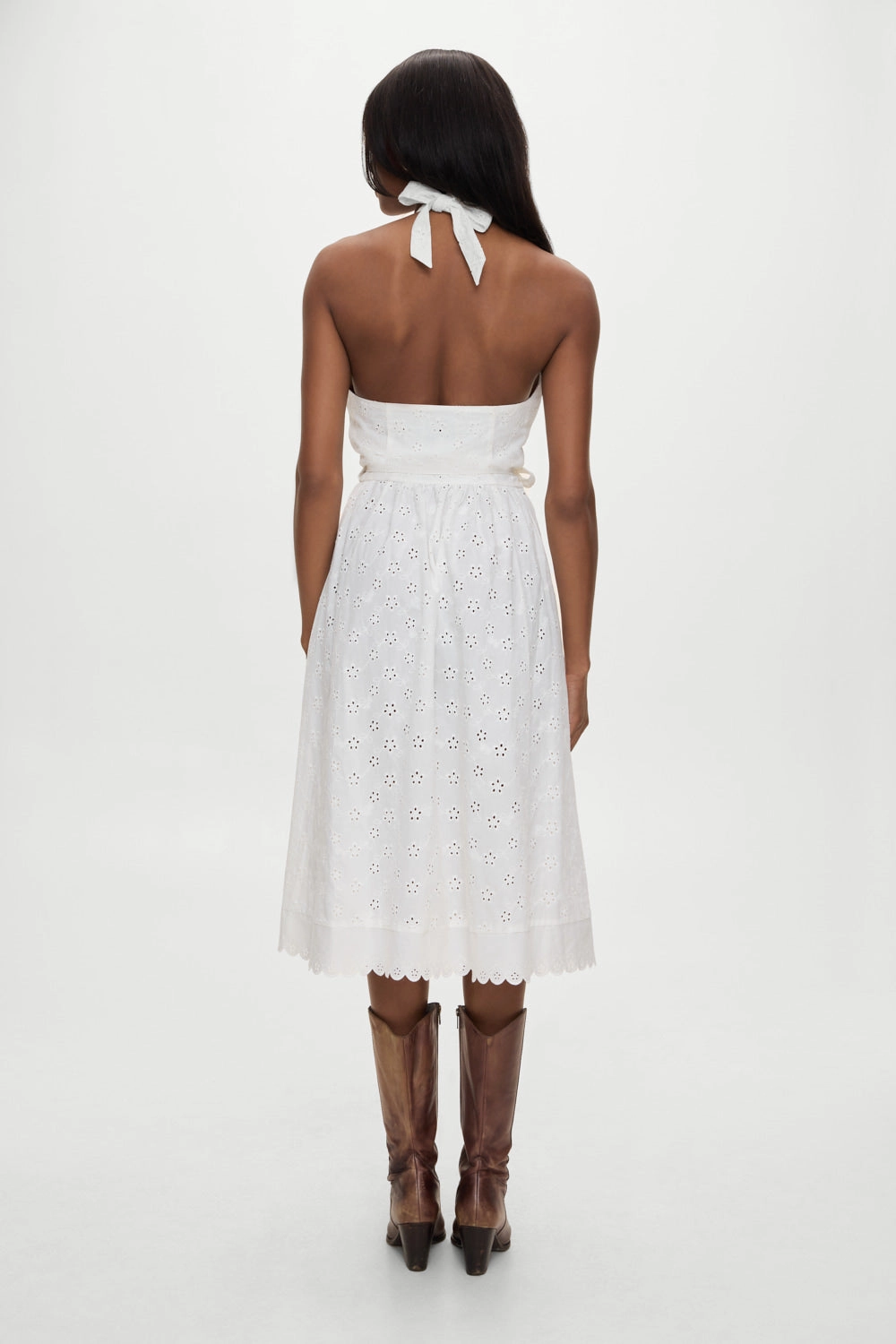 x BELLA HADID Fort Worth Fairy Midi Dress - Salt Air Eyelet