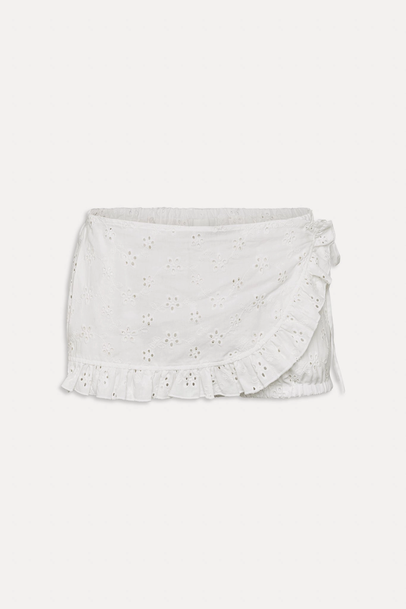 x BELLA HADID Little Miss Mini Shorts - Salt Air Eyelet