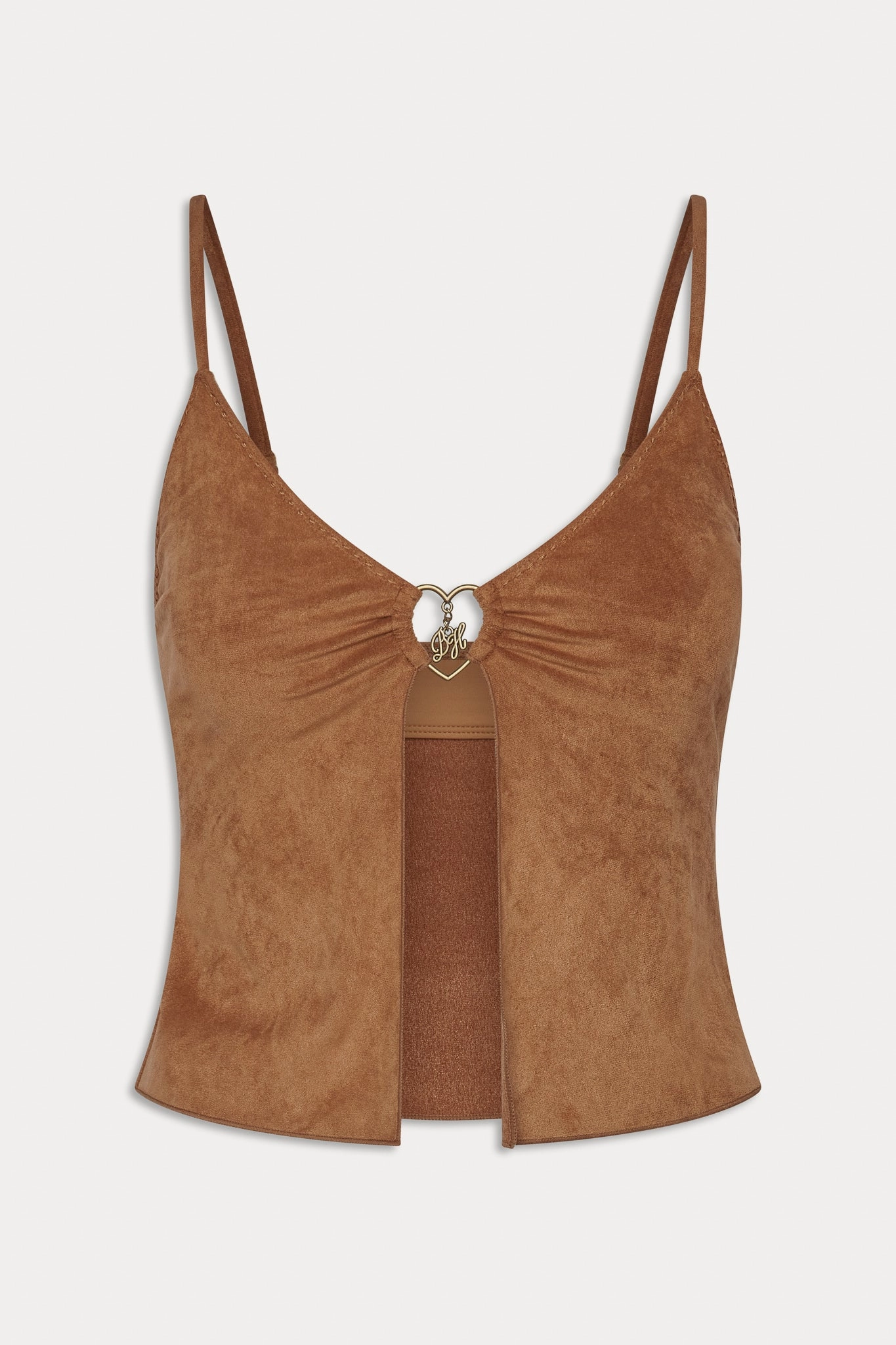 x BELLA HADID Lucy Suede Tankini Bikini Top - Sunkissed Suede