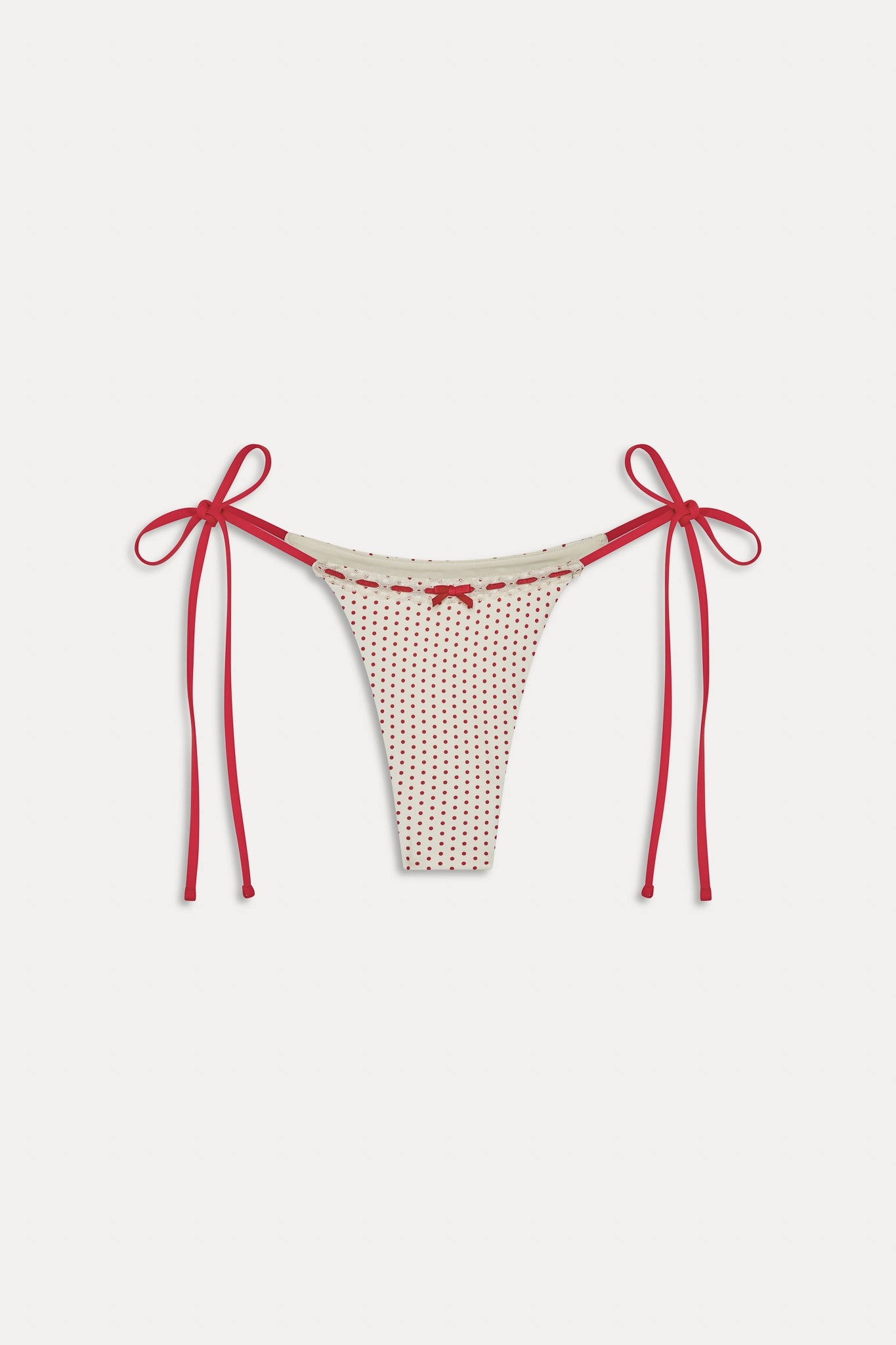 x BELLA HADID Mackenzie String Bikini Bottom - Strawberry Polka Dot