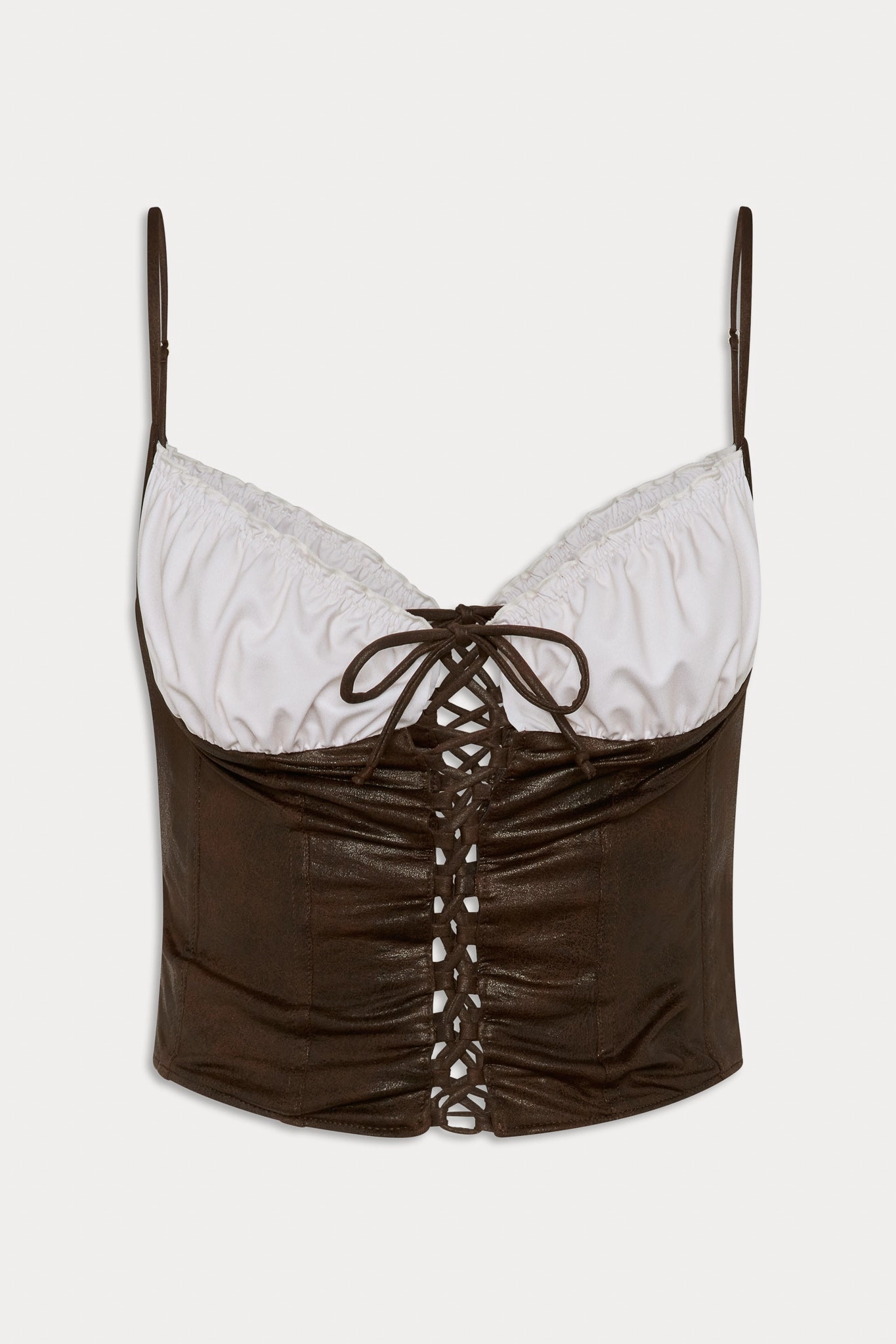 x BELLA HADID Ranch Corset Bikini Top - Cocoa