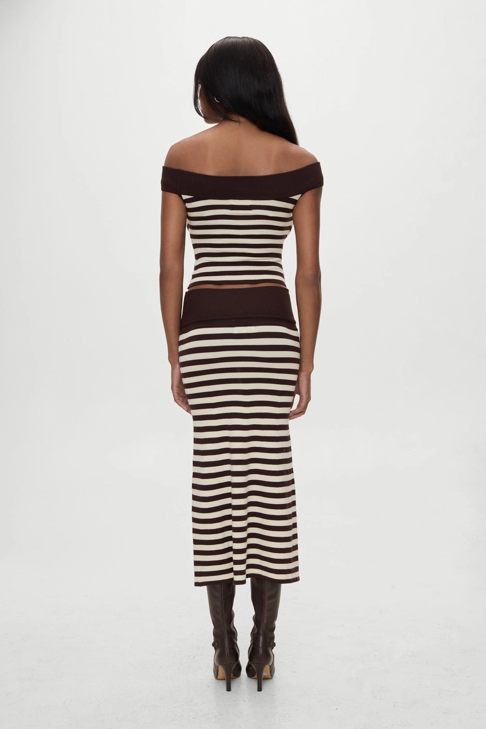x BELLA HADID Tucker Knit Midi Skirt - Cowboy Stripe