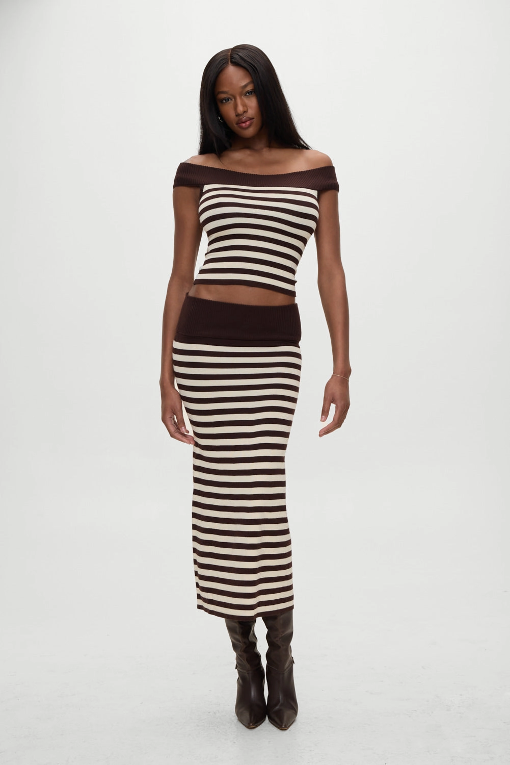 x BELLA HADID Tucker Knit Top - Cowboy Stripe