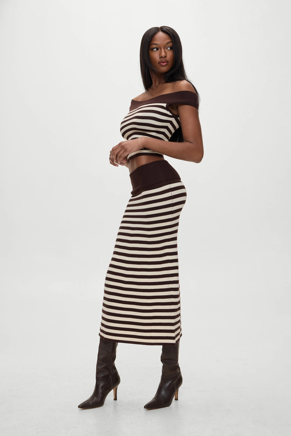 x BELLA HADID Tucker Knit Top - Cowboy Stripe