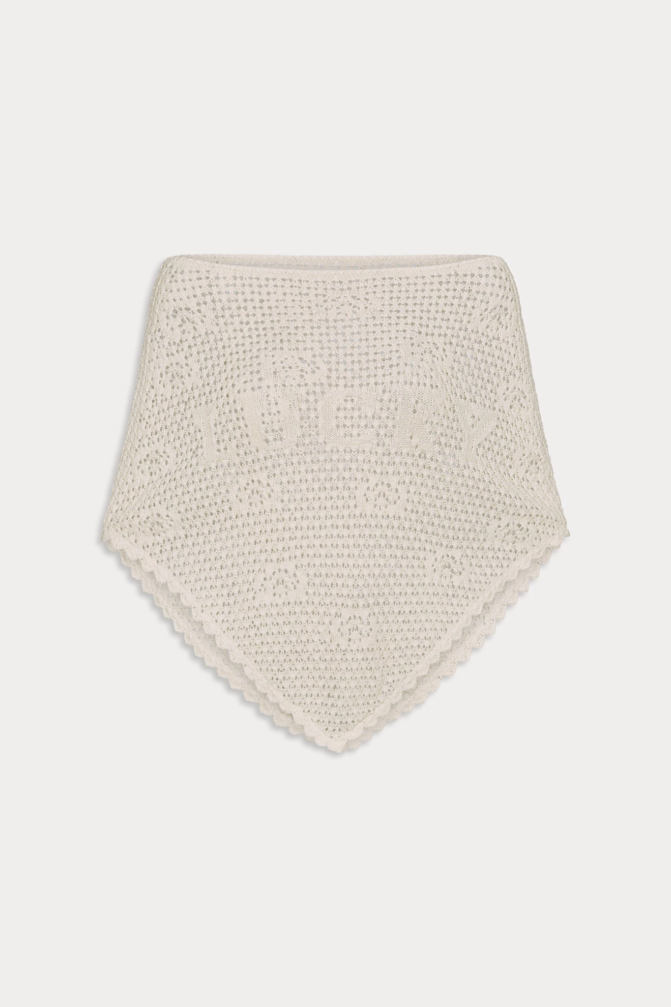 x BELLA HADID Western Crochet Poncho - White