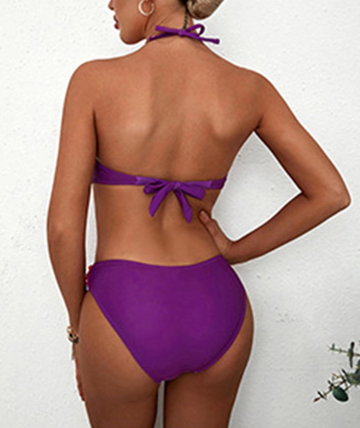 xxxiticat Women's Sexy Strapless Bikini Sets Bandeau Twist Front Padded Gradient Colorful Two Piece Bathing Suit Swimsuit