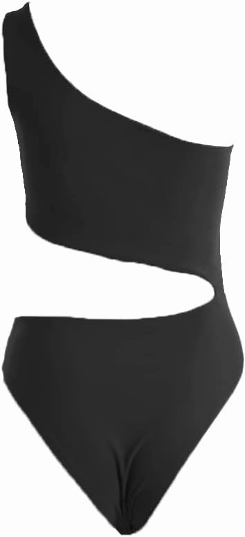YELAIVP Women's Cutout One Piece Swimsuit Sexy One Shoulder High Cut Bathing Suit Bikini