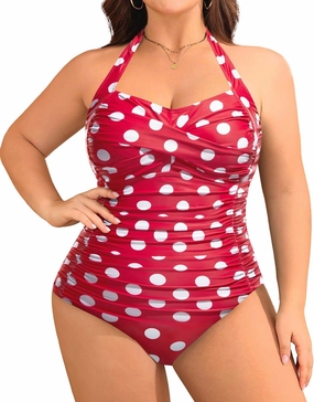Yonique Plus Size Bathing Suit for Women One Piece Swimsuit Tummy Control Halter Tops for Women Swimwear