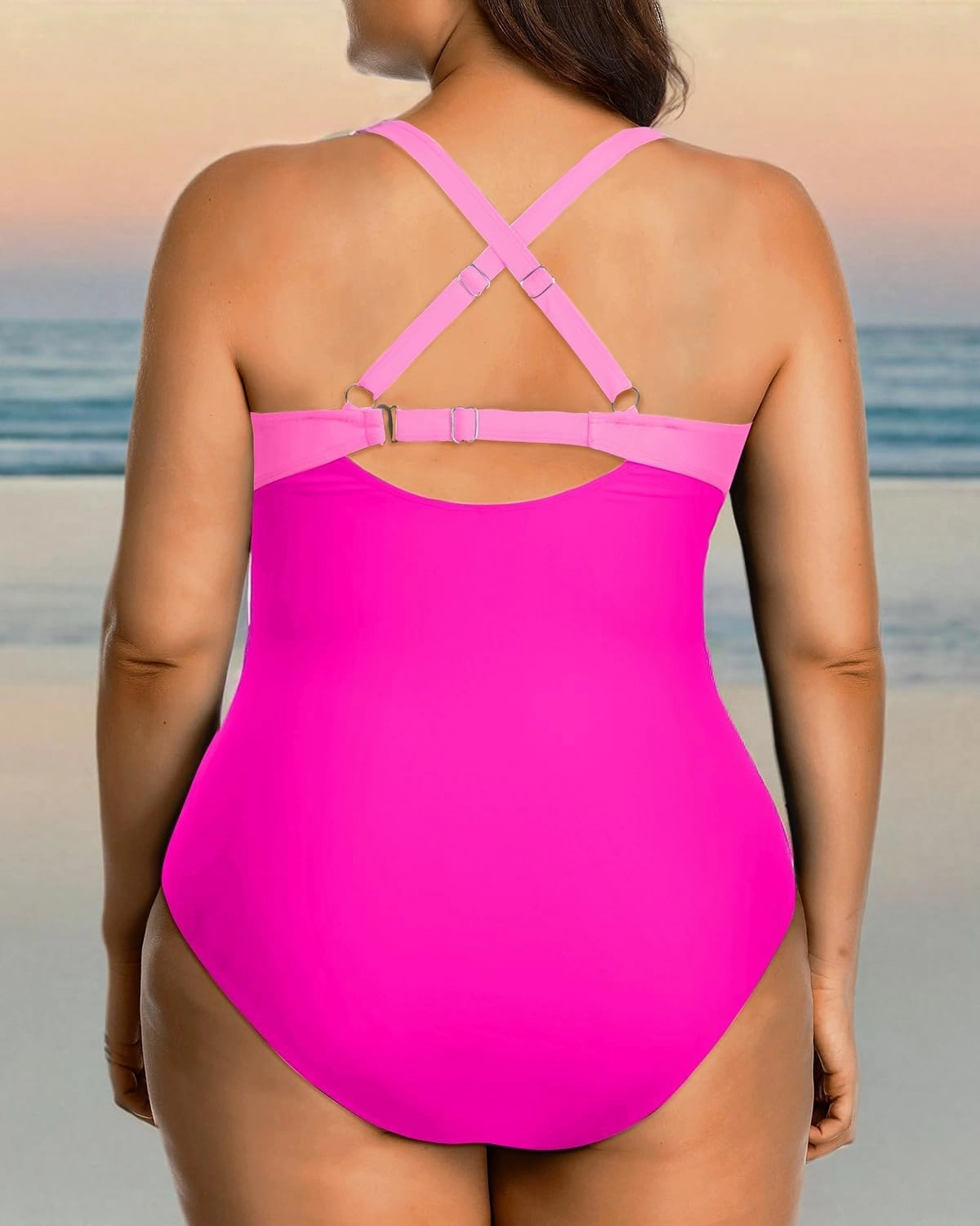 Yonique Plus Size One Piece Swimsuit for Women Tummy Control Bathing Suit Cutout Swimwear