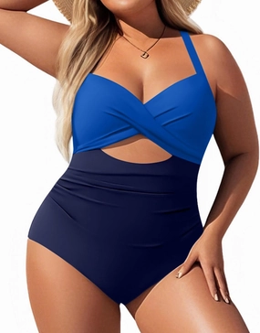Yonique Plus Size One Piece Swimsuit for Women Tummy Control Bathing Suit Cutout Swimwear