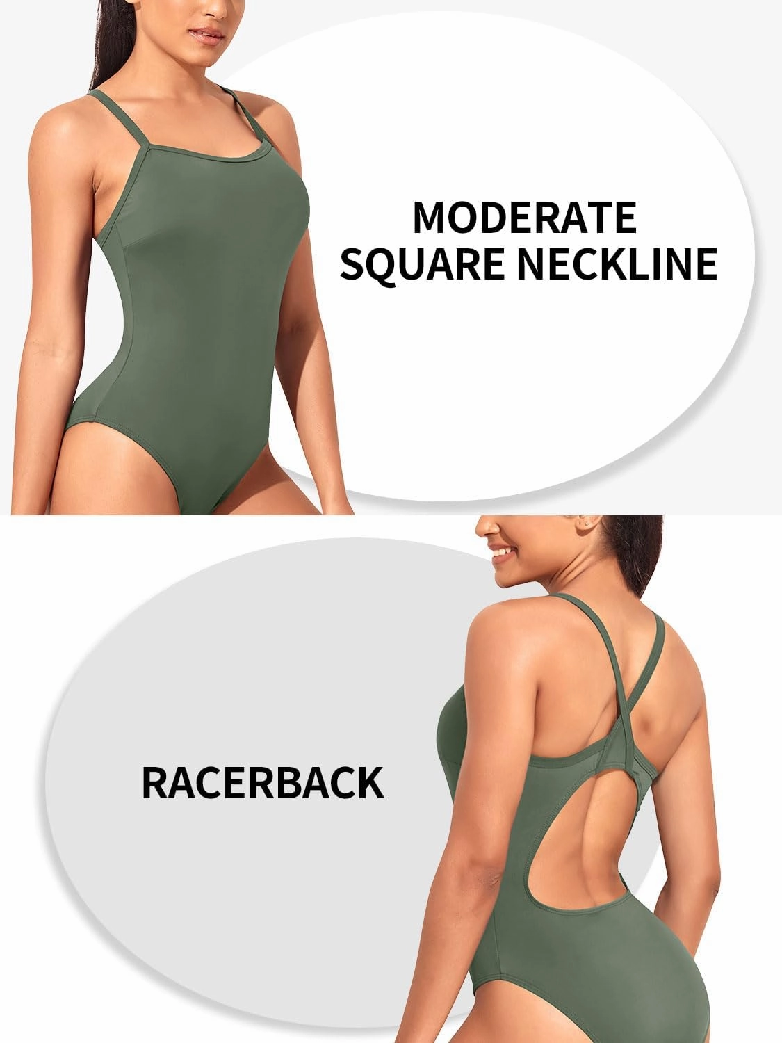 Yonique Women's Athletic Swimsuits One Piece Bathing Suit Sport Training Swimwear