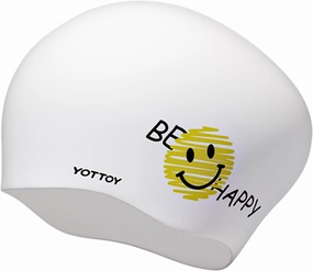 YOTTOY Women's Swim Cap, Silicone Waterproof Swimming Cap for Women Long Hair, Stretchable and Comfortable Bathing Caps for Women Swimming, Large Swim Cap for Adults