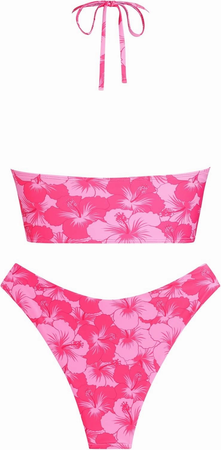 ZAFUL O Ring Halter Bikini Sets for Women High Cut Swimsuits Trendy 2 Piece Bathing Suits